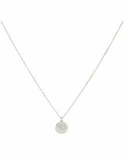 Hot Sale 👍 Michael Kors Sterling Silver Pavé Engravable Pendant Necklace | Necklaces 🧨