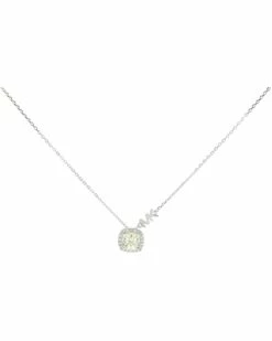 Deals ✔️ Michael Kors Sterling Silver Pavé Cushion-Cut Pendant Necklace | Necklaces 😀