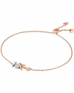 Coupon 👏 Michael Kors Sterling Silver Two-Tone Mott Logo Slider Bracelet | Bracelets 🤩