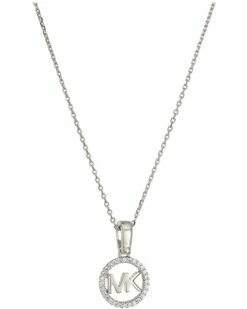 Top 10 🛒 Michael Kors Precious Metal-Plated Sterling Silver Pavé Logo Necklace | Necklaces 👏 -Outlet Michael Kors Store 61AhM7FhrYL. AC SR736920