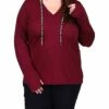 Outlet 🧨 MICHAEL Michael Kors Plus Size V-Neck Fitted Sweatshirt | 👕 Shirts & Tops ✨