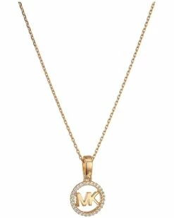 Top 10 🛒 Michael Kors Precious Metal-Plated Sterling Silver Pavé Logo Necklace | Necklaces 👏 -Outlet Michael Kors Store 61jCkOvxagL. AC SR736920