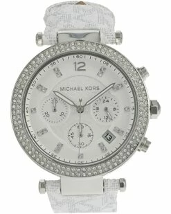 Coupon 🛒 Michael Kors MK7226 - Parker Chronograph Optic PVC Strap ⌚ Watch | Fashion ⌚ Watches 😀