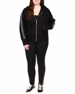 Best reviews of 😀 MICHAEL Michael Kors Plus Size Logo Stripe Zip Hoodie | Hoodies & Sweatshirts 💯