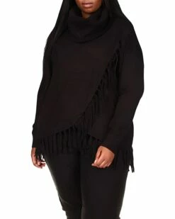 Deals 😉 MICHAEL Michael Kors Plus Size Fringe Cowl Wrap Sweater | Sweaters 👍