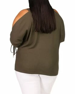 Cheapest 🎁 MICHAEL Michael Kors Plus Size Waffle Ruche Sleeve Top | 👚 Shirts & Tops 💯 -Outlet Michael Kors Store 71 9sAH3w7L. AC SR736920