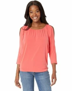 Best reviews of 🤩 MICHAEL Michael Kors Chain Neck Cold-Shoulder Top | 👚 Shirts & Tops 🥰 -Outlet Michael Kors Store 7137 QQjf2L. AC SR736920