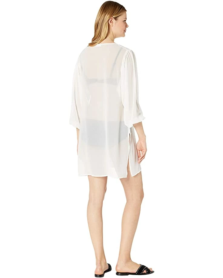 Discount ✔️ MICHAEL Michael Kors Solid Logo Chain Button Front Cover-Up Top | Swimwear ⌛ 3 Discount ✔️ MICHAEL Michael Kors Solid Logo Chain Button Front Cover-Up Top | Swimwear ⌛ - Image 3