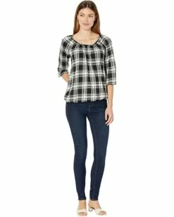 New 🎁 MICHAEL Michael Kors Buffalo Check Peasant Top | 👚 Shirts & Tops 🛒 -Outlet Michael Kors Store 71B1iLdyATL. AC SR736920