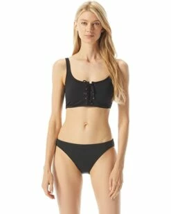 New ✔️ MICHAEL Michael Kors Essentials Lace Front 👙 Bikini Top | Swimwear ✨