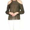 Best deal ⌛ MICHAEL Michael Kors Metallic Stripe Cold-Shoulder Top | 👚 Shirts & Tops 🎁