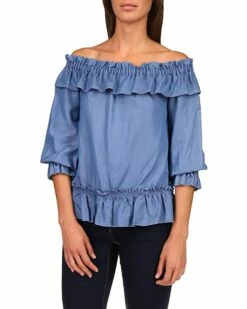 Wholesale ๐ฅฐ MICHAEL Michael Kors Bar Shoulder Ruffle Top | ๐ Shirts & Tops โ๏ธ
