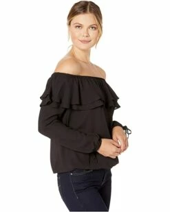 Deals 🌟 MICHAEL Michael Kors Ruffle Peasant Top | 👚 Shirts & Tops 💯 -Outlet Michael Kors Store 71JevagiroL. AC SR736920