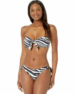 Outlet ⭐ MICHAEL Michael Kors Reversible Zebra Reversible Tie Front Bandeau | Swimwear ⌛