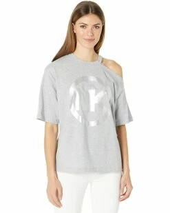New 🎉 MICHAEL Michael Kors Print Cutout Shoulder Tee | 👚 Shirts & Tops ⌛