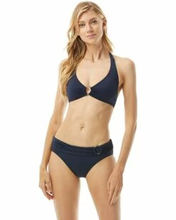 Discount 🔔 MICHAEL Michael Kors Iconic Solids Logo Ring Halter 👙 Bikini Top | Swimwear 👍 -Outlet Michael Kors Store 71X1mt7LBWL. AC SR736920
