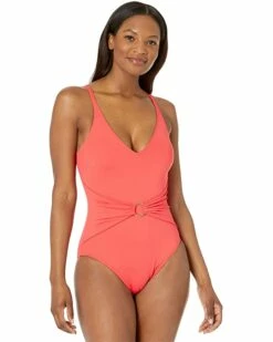 Cheap 🤩 MICHAEL Michael Kors Iconic Solids Sash Logo Trim V-Neck One-Piece with Removable Soft Cups | Swimwear 🔥 -Outlet Michael Kors Store 71aRlnnWRzL. AC SR736920