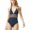 Deals 🔔 MICHAEL Michael Kors Chain Border Halter One-Piece | Swimwear ✔️