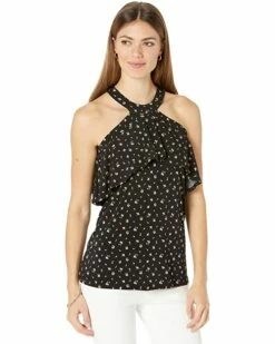 Buy 🎁 MICHAEL Michael Kors Floral Flounce Halter | 👚 Shirts & Tops ❤️