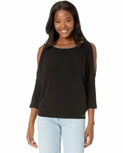 Best reviews of 🤩 MICHAEL Michael Kors Chain Neck Cold-Shoulder Top | 👚 Shirts & Tops 🥰