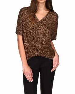 Best deal ๐งจ MICHAEL Michael Kors Cheetah Twist Hem Top | ๐ Shirts & Tops ๐
