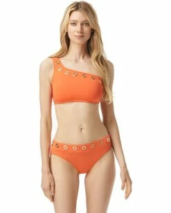 Best Pirce ✨ MICHAEL Michael Kors Grommet Solid One Shoulder Top | Swimwear 😀