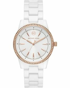 Promo ⌛ Michael Kors MK6837 - Ritz Three Hand Ceramic ⌚ Watch | Fashion ⌚ Watches 🎉