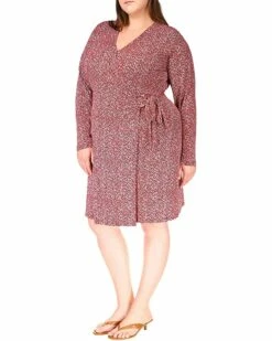 Cheapest 👏 MICHAEL Michael Kors Plus Size Bud Ring Wrap Long Sleeve 👗 Dress | 👗 Dresses 😉