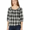 New 🎁 MICHAEL Michael Kors Buffalo Check Peasant Top | 👚 Shirts & Tops 🛒