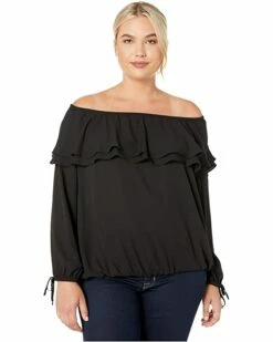 Cheapest 😀 MICHAEL Michael Kors Plus Size Ruffle Peasant Top | 👕 Shirts & Tops 💯