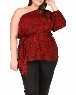 Best Pirce 🥰 MICHAEL Michael Kors Plus Size Python One Shoulder Tunic | 👚 Shirts & Tops ❤️
