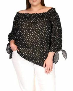 Promo 👍 MICHAEL Michael Kors Plus Size Off Shoulder Top | 👚 Shirts & Tops 🧨 -Outlet Michael Kors Store 81PISrm7MtL. AC SR736920