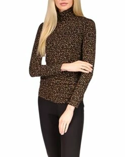 Wholesale ๐งจ MICHAEL Michael Kors Cheetah Long Sleeve Turtleneck Top | ๐ Shirts & Tops ๐งจ
