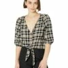 Cheap 🧨 MICHAEL Michael Kors Petite Yarn-Dye Flannel Tie Front Top | 👚 Shirts & Tops 🔔