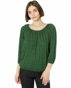 Promo 👏 MICHAEL Michael Kors Petite Vine Leaves Peasant Top | 👚 Shirts & Tops 🥰