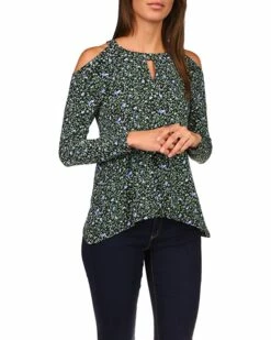 Deals 👍 MICHAEL Michael Kors Floral Cold-Shoulder Top | 👚 Shirts & Tops 😍