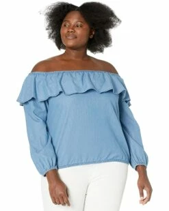Promo 🛒 MICHAEL Michael Kors Plus Size Tencel Ruffle Top | 👚 Shirts & Tops 🧨