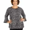 Flash Sale 🔥 MICHAEL Michael Kors Plus Size Cheetah Flutter Sleeve Top | 👚 Shirts & Tops ⌛