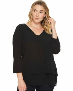 Budget ๐ MICHAEL Michael Kors Plus Size V-Neck Mixed Media Top | ๐ Shirts & Tops ๐