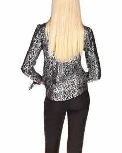 Top 10 😉 MICHAEL Michael Kors Python Mock Neck Tie Top | 👕 Shirts & Tops 🤩 -Outlet Michael Kors Store 81qei3tXxXL. AC SR736920