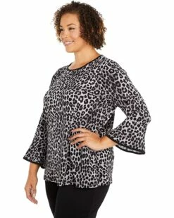 Flash Sale 🔥 MICHAEL Michael Kors Plus Size Cheetah Flutter Sleeve Top | 👚 Shirts & Tops ⌛ -Outlet Michael Kors Store 81qfcgSa5NL. AC SR736920