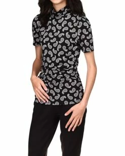 Flash Sale 👏 MICHAEL Michael Kors Paisley Short Sleeve Turtleneck Top | 👚 Shirts & Tops 😍
