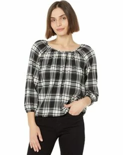 Best deal โจ MICHAEL Michael Kors Petite Buffalo Check Peasant Top | ๐ Shirts & Tops ๐