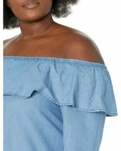 Promo 🛒 MICHAEL Michael Kors Plus Size Tencel Ruffle Top | 👚 Shirts & Tops 🧨 -Outlet Michael Kors Store 91BpB 3tqoL. AC SR736920