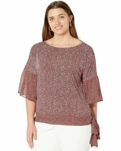 Hot Sale 😉 MICHAEL Michael Kors Plus Size Spring Bud Combo Sleeve Top | 👕 Shirts & Tops 👍