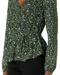 Best reviews of ❤️ MICHAEL Michael Kors Floral Long Sleeve Wrap Top | 👕 Shirts & Tops 😉 -Outlet Michael Kors Store 91ZUapW9TBL. AC SR736920