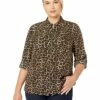 Coupon 👏 MICHAEL Michael Kors Plus Size Leopard 🦮 Dog Tag | 👕 Shirts & Tops 🛒