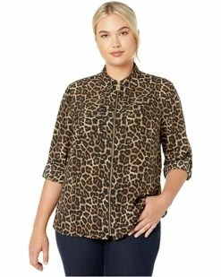 Coupon 👏 MICHAEL Michael Kors Plus Size Leopard 🦮 Dog Tag | 👕 Shirts & Tops 🛒