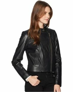 Cheapest 🛒 MICHAEL Michael Kors Leather Moto Jacket | 🧥 Coats & Outerwear ⭐ -Outlet Michael Kors Store 91lluxQ8LL. AC SR736920