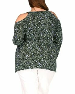 Coupon 👏 MICHAEL Michael Kors Plus Size Floral Cold-Shoulder Top | 👚 Shirts & Tops 🤩 -Outlet Michael Kors Store 91ocaRYMWML. AC SR736920